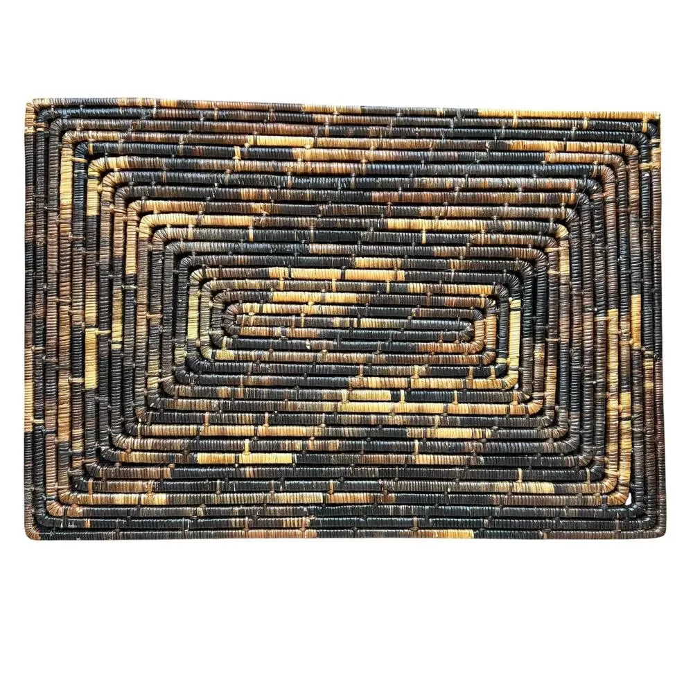 Set 4 Brown Rattan Woven Rectangular Placemats Table Dining Decor Kitchen Boho